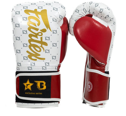 Fairtex x Booster BG Bokshandschoenen – Star White/Wine Red