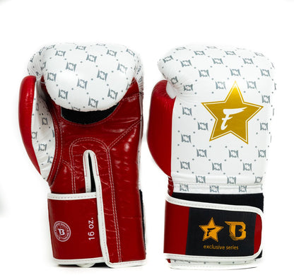 Fairtex x Booster BG Bokshandschoenen – Star White/Wine Red