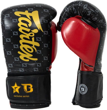 Fairtex x Booster BG Bokshandschoenen – Star Black/Wine Red